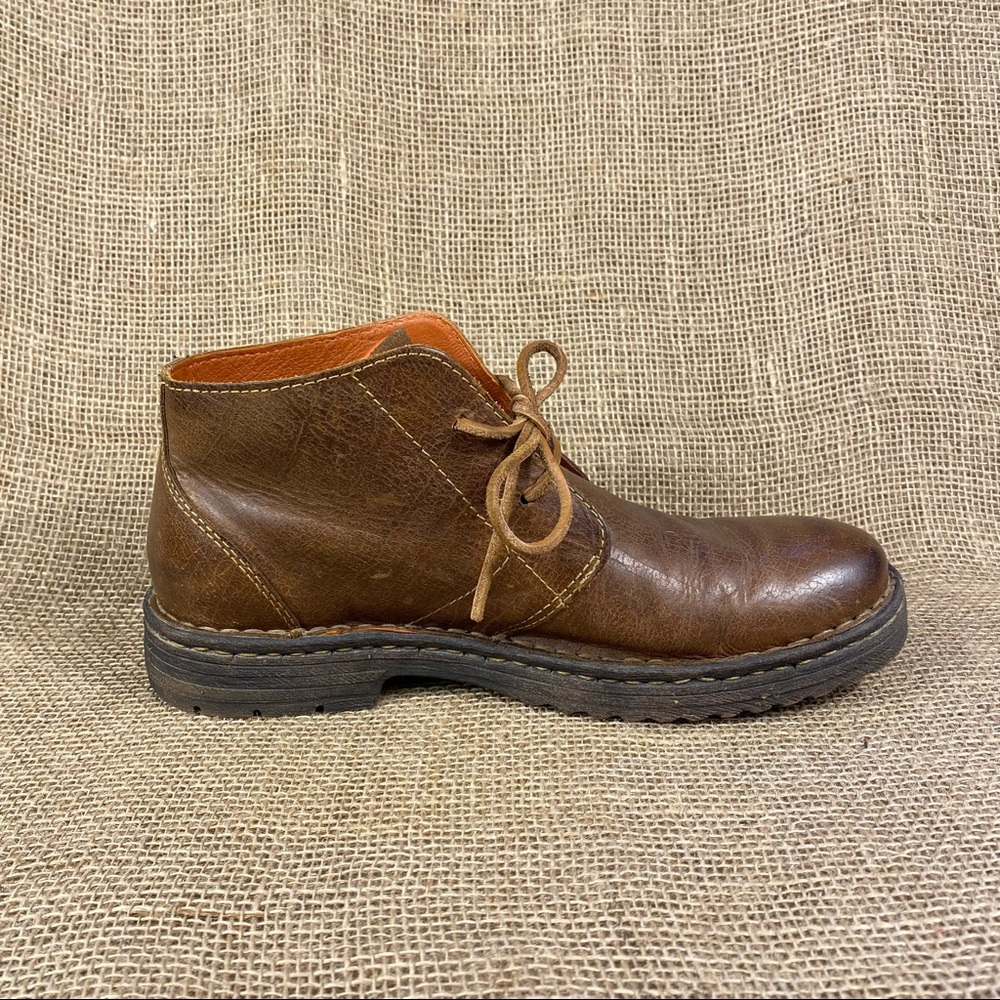 🛑SOLD🛑  Born Boot Shoes Chukka  Leather Lace Up Brown Men's Size 9 M - Picture 3 of 13